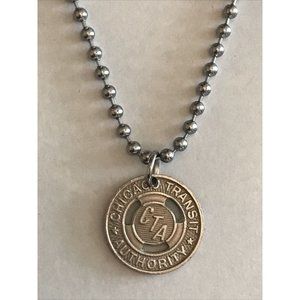 Vintage Cta Chicago Transit Authority Token Penda… - image 1